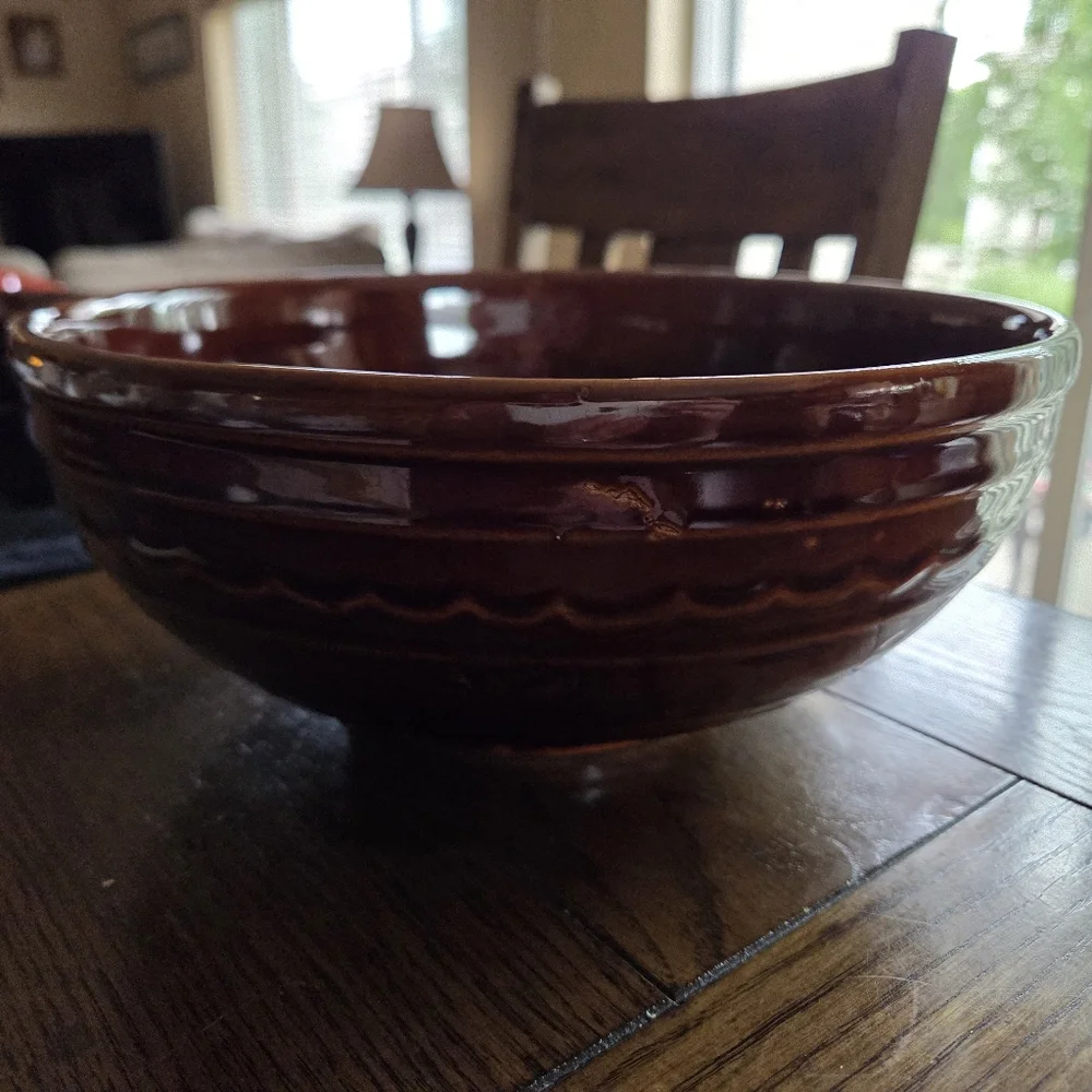 Vintage Marcrest Daisy Dot Large Stoneware Bowl Mid Century